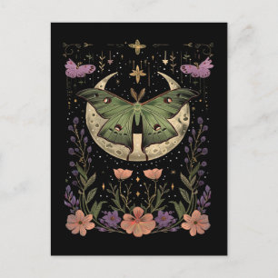 Gotische nachtelijke hemel illustratie briefkaart