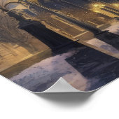 Gotische nachtkathedraal poster (Hoek)