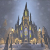 Gotische nachtkathedraal sticker (Voorkant)