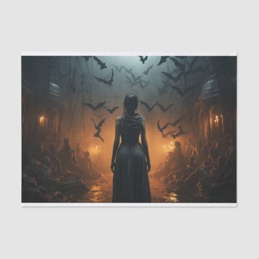 Gotische nachtmerrie Halloween Decoupage Tissuepapier (Voorkant)