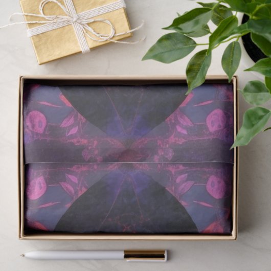 Gotische Neon Roze Bloem Decoupage Tissuepapier (Geschenk)