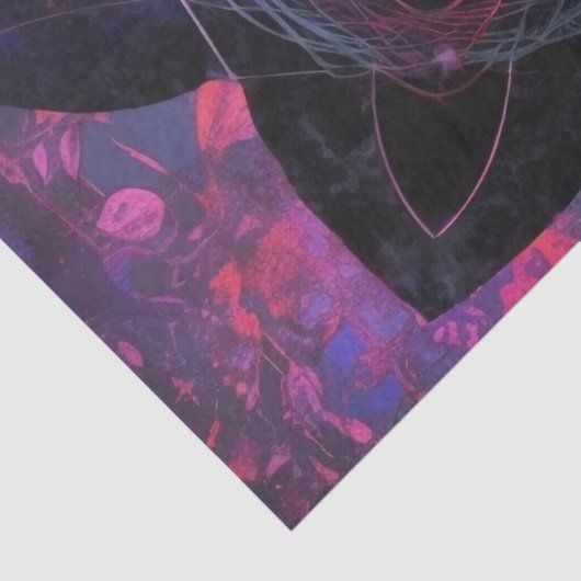 Gotische Neon Roze Bloem Decoupage Tissuepapier (Detail)