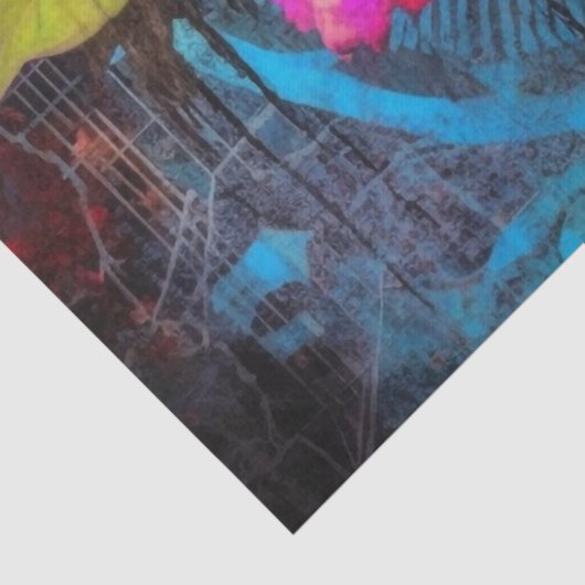  Gotische Neon Roze Rose Decoupage Tissuepapier (Detail)