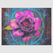  Gotische Neon Roze Rose Decoupage Tissuepapier (Voorkant)