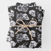 Gotische occulte schedel en Rozen Inpakpapier Vel (In situ)