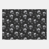 Gotische occulte schedels met harten inpakpapier vel (Voorkant 2)