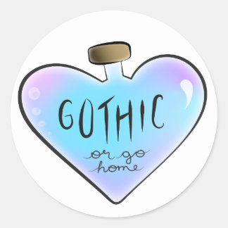 Gotische of Go Home Sticker (Paarse/Blauw)