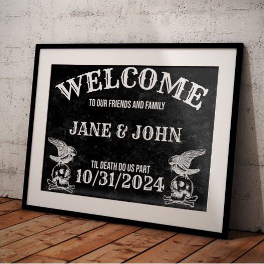 Gotische,  of Halloween bruiloft Welkom Poster