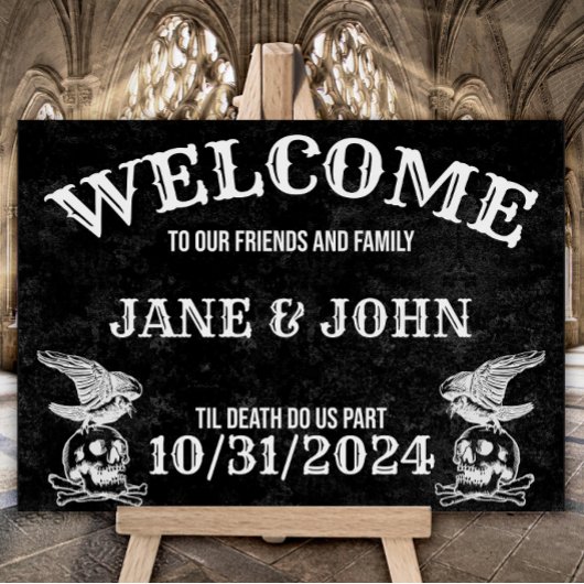 Gotische,  of Halloween bruiloft Welkom Poster