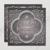 Gotische of middeleeuwse huwelijksuitnodiging kaart (Voorkant / Achterkant)