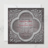 Gotische of middeleeuwse huwelijksuitnodiging kaart (Achterkant)