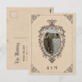 gotische oldschool foto bruiloft briefkaart (Voorkant / Achterkant)