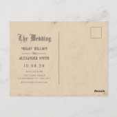 gotische oldschool foto bruiloft briefkaart (Achterkant)