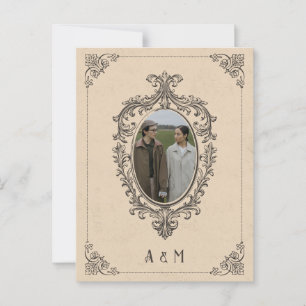  gotische oldschool foto bruiloft briefkaart