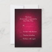 Gotische omkaderde letter & rode roos RSVP kaartje (Achterkant)