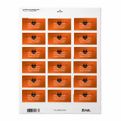 Gotische oranje, zwarte retouradreslabel etiket (Full Sheet)