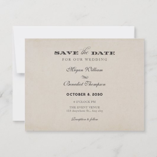  gotische ornament bruiloft save the date (Achterkant)