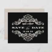  gotische ornament bruiloft save the date (Voorkant / Achterkant)