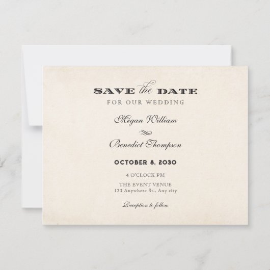  gotische ornament bruiloft save the date (Achterkant)