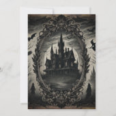 Gotische oude spookhuis Halloween Party Kaart (Achterkant)