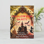 Gotische oude Victoriaans  enge Halloween Kaart (Staand voorkant)