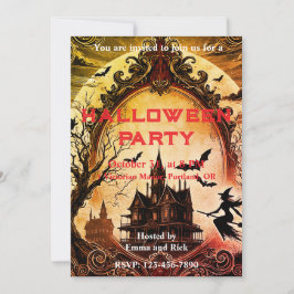 Gotische oude Victoriaans enge Halloween Kaart