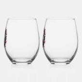 Gotische paar schedels en Rozen Wijnglas Zonder Voet (Links)