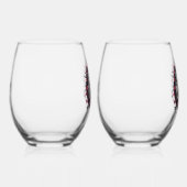 Gotische paar schedels en Rozen Wijnglas Zonder Voet (Rechts)