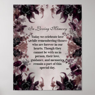 Gotische Paarse Bloem Bruiloft Poster