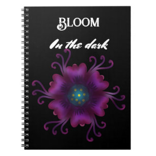 Gotische paarse bloem donkere bloem botanisch notitieboek