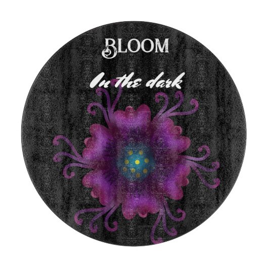 Gotische paarse bloem donkere bloem botanisch  snijplank (Voorkant)