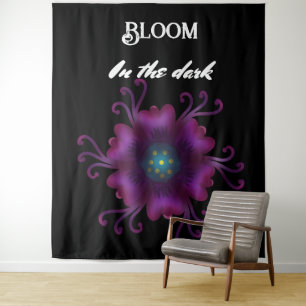 Gotische paarse bloem donkere bloem botanisch wandkleed