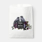 Gotische Paarse Bloemen Boeket met Ravens Bedankzakje (Voorkant)