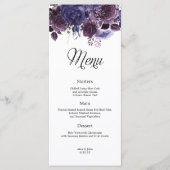 Gotische Paarse Bloemen Bruiloft Menu (Voorkant)