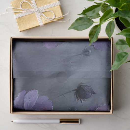 Gotische Paarse Bloemen Schilderen Decoupage Tissuepapier (Geschenk)