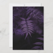 Gotische Paarse bruiloft Dark Leaves Handfasting Kaart (Achterkant)