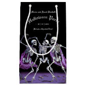 Gotische Paarse Dansende Skeletten Halloween Klein Cadeauzakje (Voorkant)
