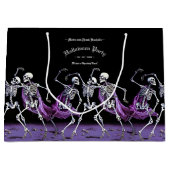 Gotische Paarse Dansende Skeletten Spooky Party Groot Cadeauzakje (Voorkant)