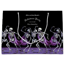 Gotische Paarse Dansende Skeletten Spooky Party Groot Cadeauzakje