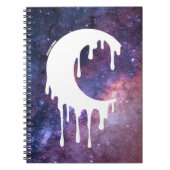 Gotische Paarse Dripping Moon Silhouet Galaxy Notitieboek (Voorkant)