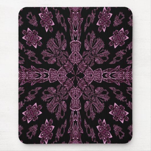 Gotische paarse en zwarte kruis mousepad muismat (Voorkant)