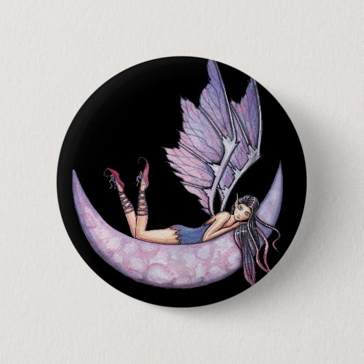 Gotische Paarse Fairy Button Pin van Molly Harriso (Voorkant)
