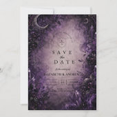 Gotische Paarse Goth Huwelijk Save The Date (Voorkant)