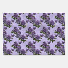 Gotische Paarse & Grijze Stenen Schedel Inpakpapier Vel