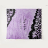 Gotische paarse grunge zwarte kant foto achtergron wandkleed (Voorkant (horizontaal))