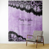 Gotische paarse grunge zwarte kant foto achtergron wandkleed (In situ)