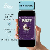  gotische Paarse Halloween Baby shower Kaart