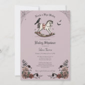 Gotische Paarse Rocking Horse Rock een Bye Baby sh Kaart (Voorkant)