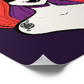 Gotische Paarse rode Cartoon Anime Witch Illustrat Poster (Hoek)