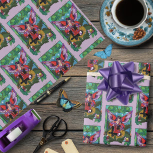 Gotische Paarse Rode Paddestoel Gotisch Cadeaupapier